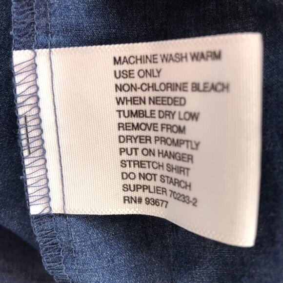 J. Ferrar Mens Dress Shirt Size XXL 18-18.5 Neck Long Sleeve Button Up Blue - Picture 8 of 10